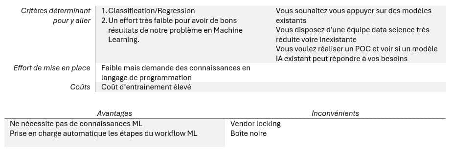 Auto ML - Topics parcourus